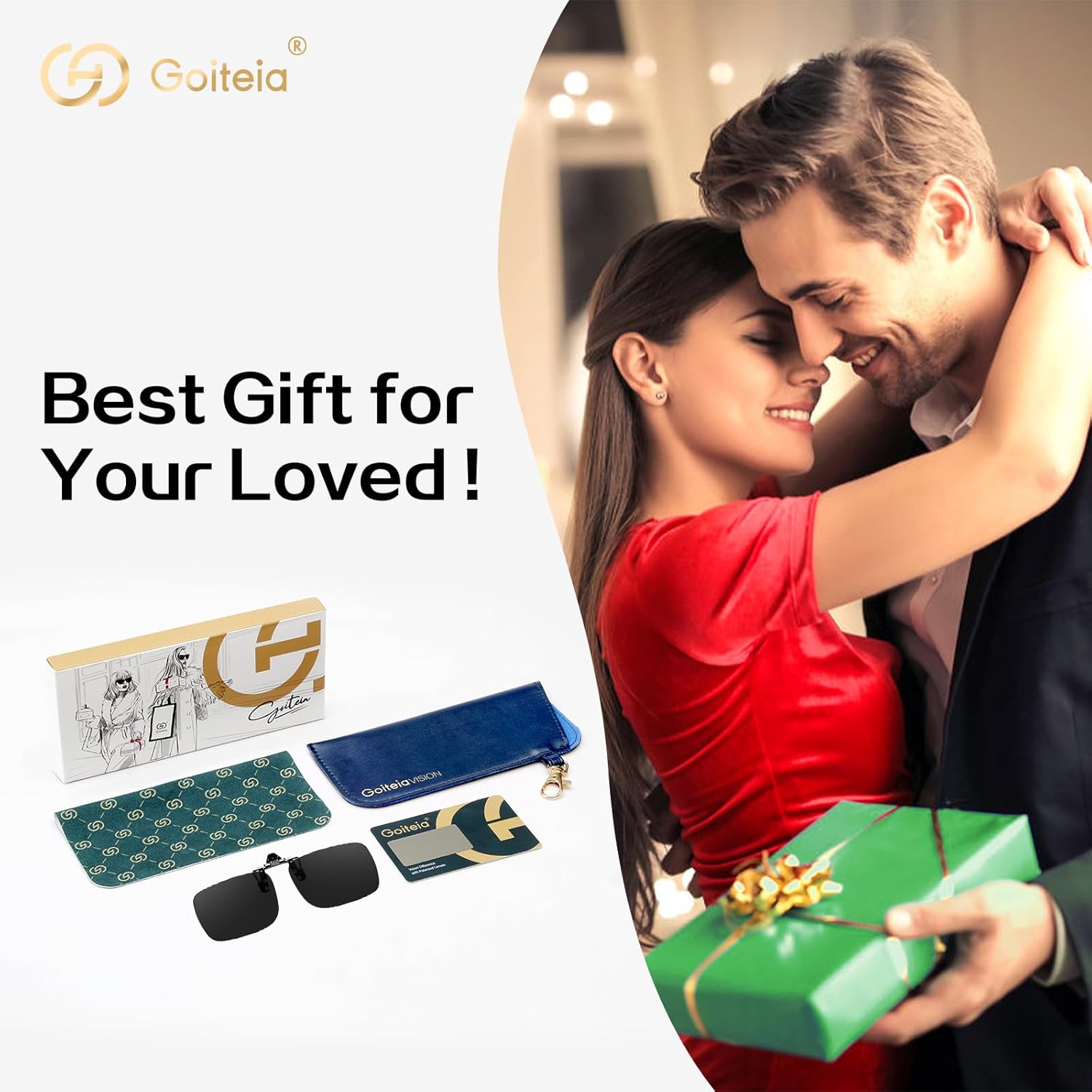 Goiteia Polarized Flip up Clip on Sunglasses over Prescription Glasses for Men Women-Upgraded No Blue Glare - Image 7