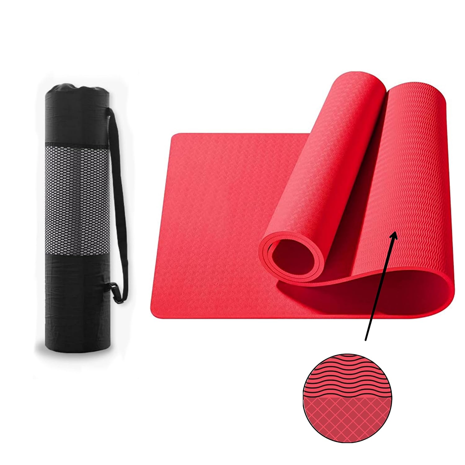 TRUEFIT Extra Thick Yoga Mat Anti Skid with Carry Bag For Home Gym