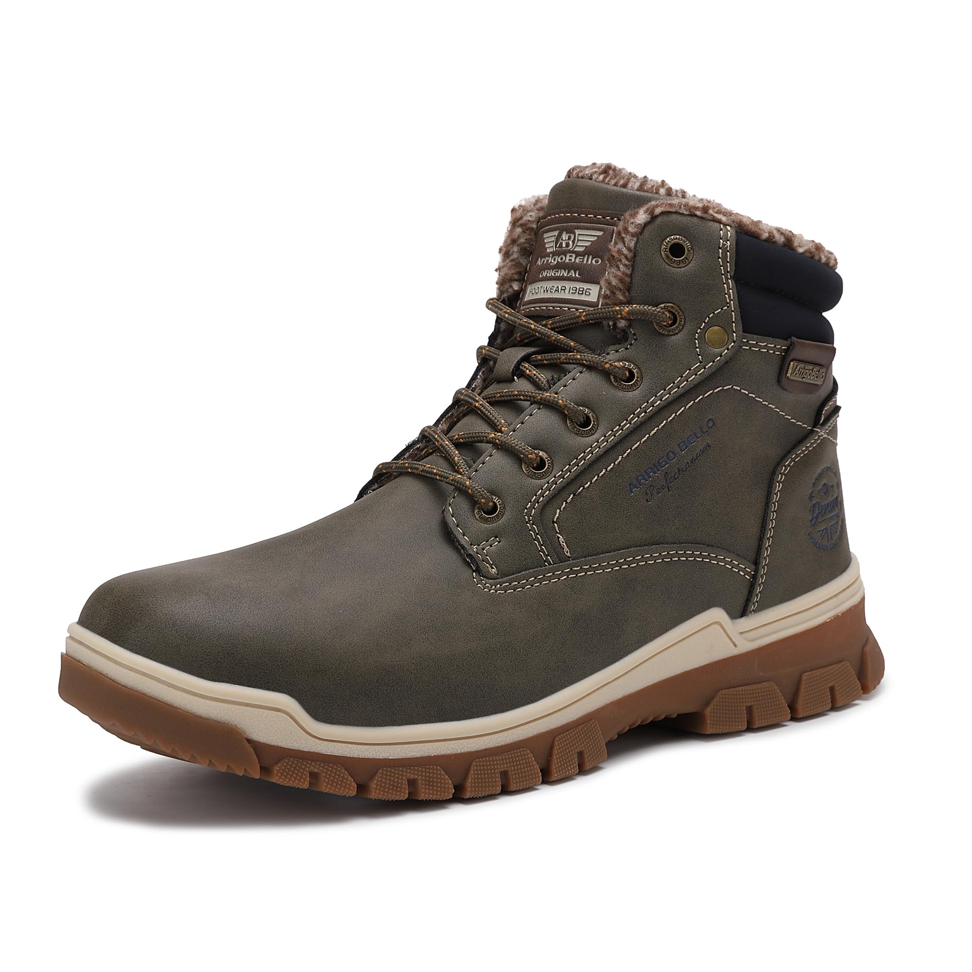 ARRIGO BELLO Stivali Uomo Invernali Scarpe Inverno Calda Foderato Montagna Antiscivolo Trekking Boots Scarponcini Neve Taglia 41-46EU