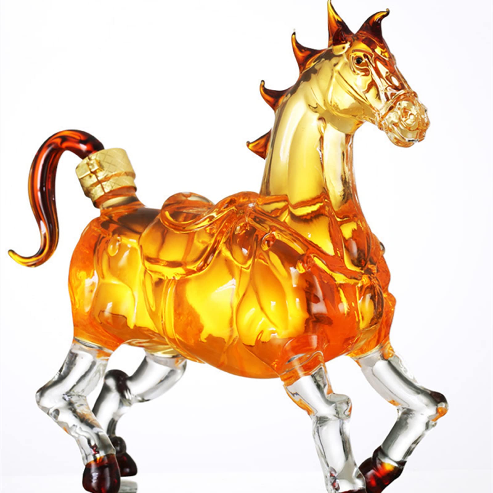 Decantador de whisky-decantador de vidrio soplado a mano-decantador de animales-decantador de animales de vidrio-decantador de alcohol-decantadores de animales para alcohol-1000ml/35oz,Warhorse