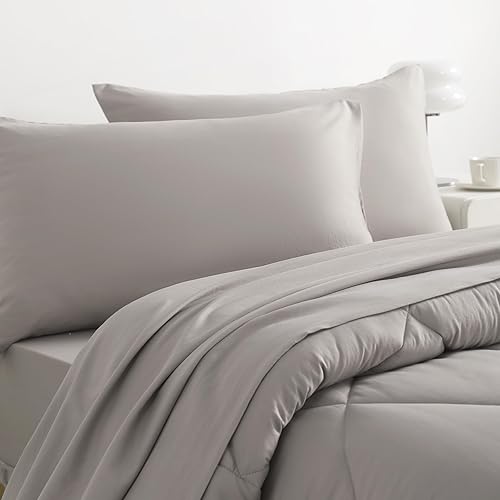 Vista 264 de NTBAY Juego de ropa de cama para niños pequeños, juego de ropa de cama suave y transpirable de 4 piezas para niños y niñas, incluye edredón