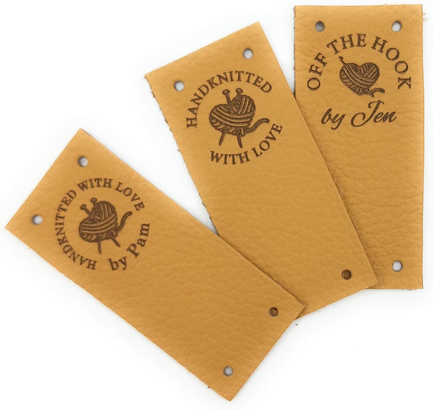 Center fold leather labels Custom clothing labels, leather labels, personalized with your logo or custom text