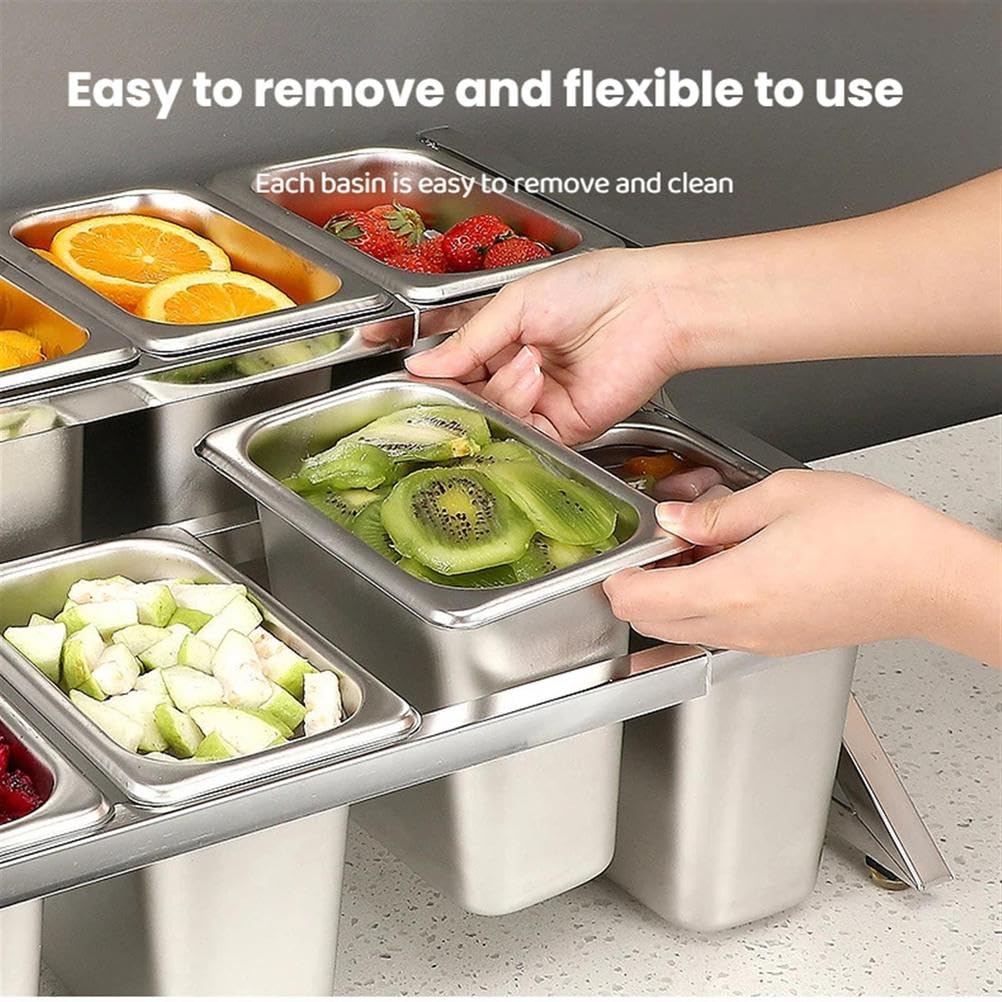 Juego de recipientes de acero inoxidable para pizza con tapas, dispensador de condimentos y organizador de especias para salsas, condimentos, mermeladas y frutas. Solución perfecta para cocina