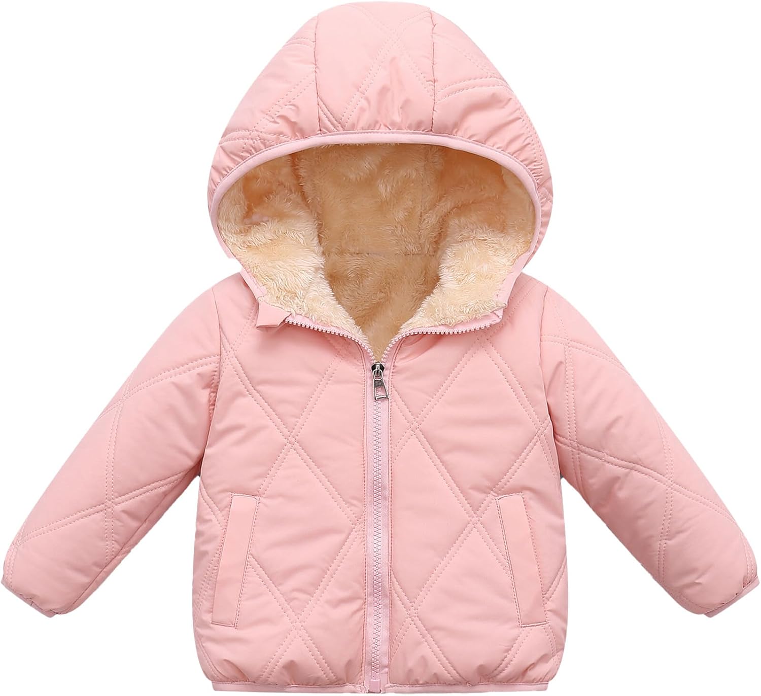 Happy Cherry Toddler Winter Jacket Windproof Down Jacket Warm Snowsuit Hooded Coat Soft Light Weight Outerwear