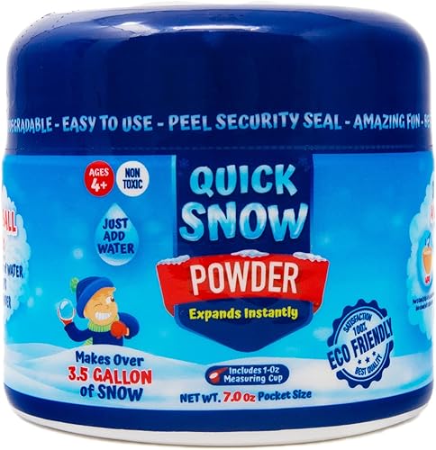 Polvo de nieve rápida: nieve instantánea – Hace 3.5 galones de nieve artificial artificial – Solo tienes que añadir agua – Decoraciones de Navidad
