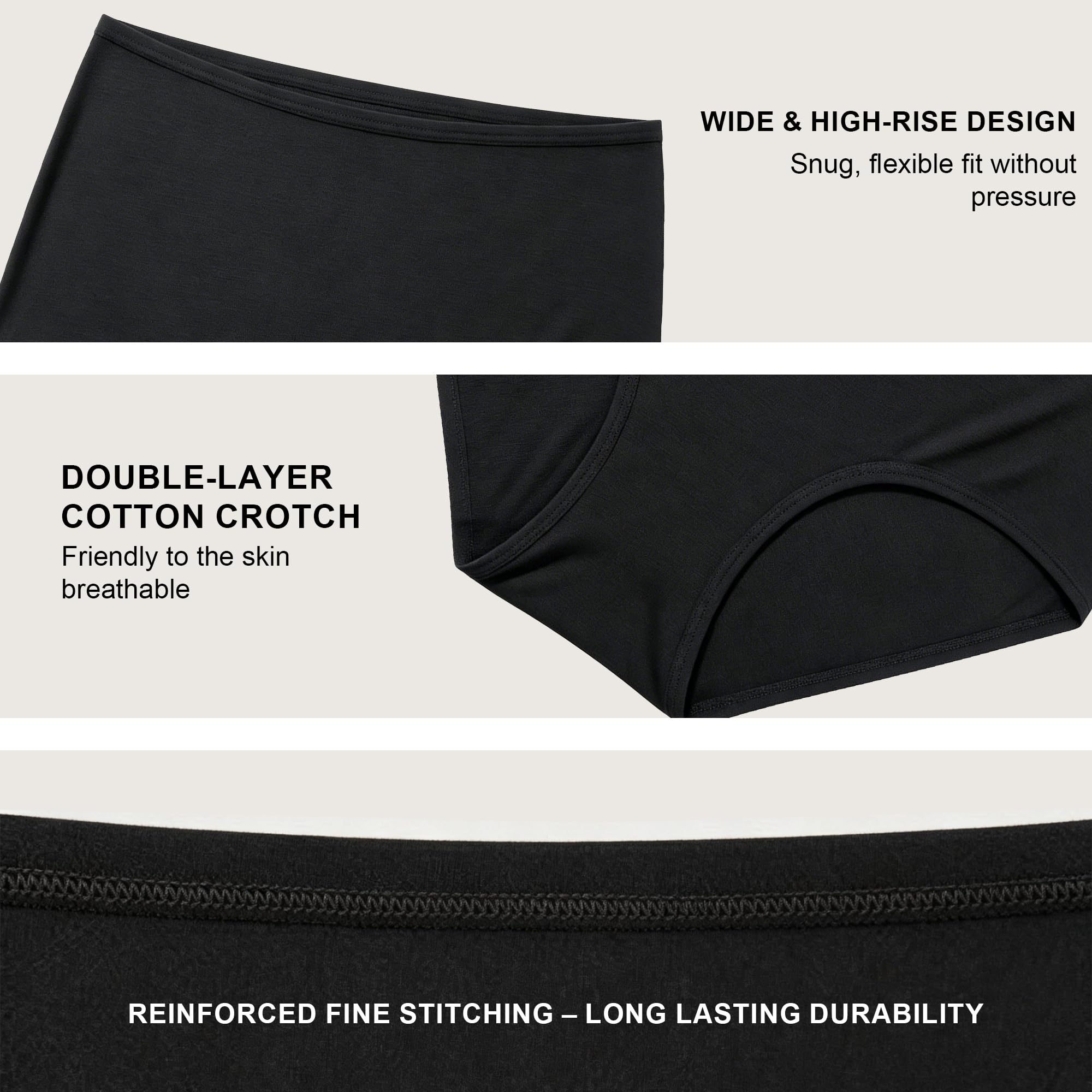 Biancheria intima da donna in cotone a vita alta slip da donna morbida copertura completa mutandine confezione da 4 dimensioni normali