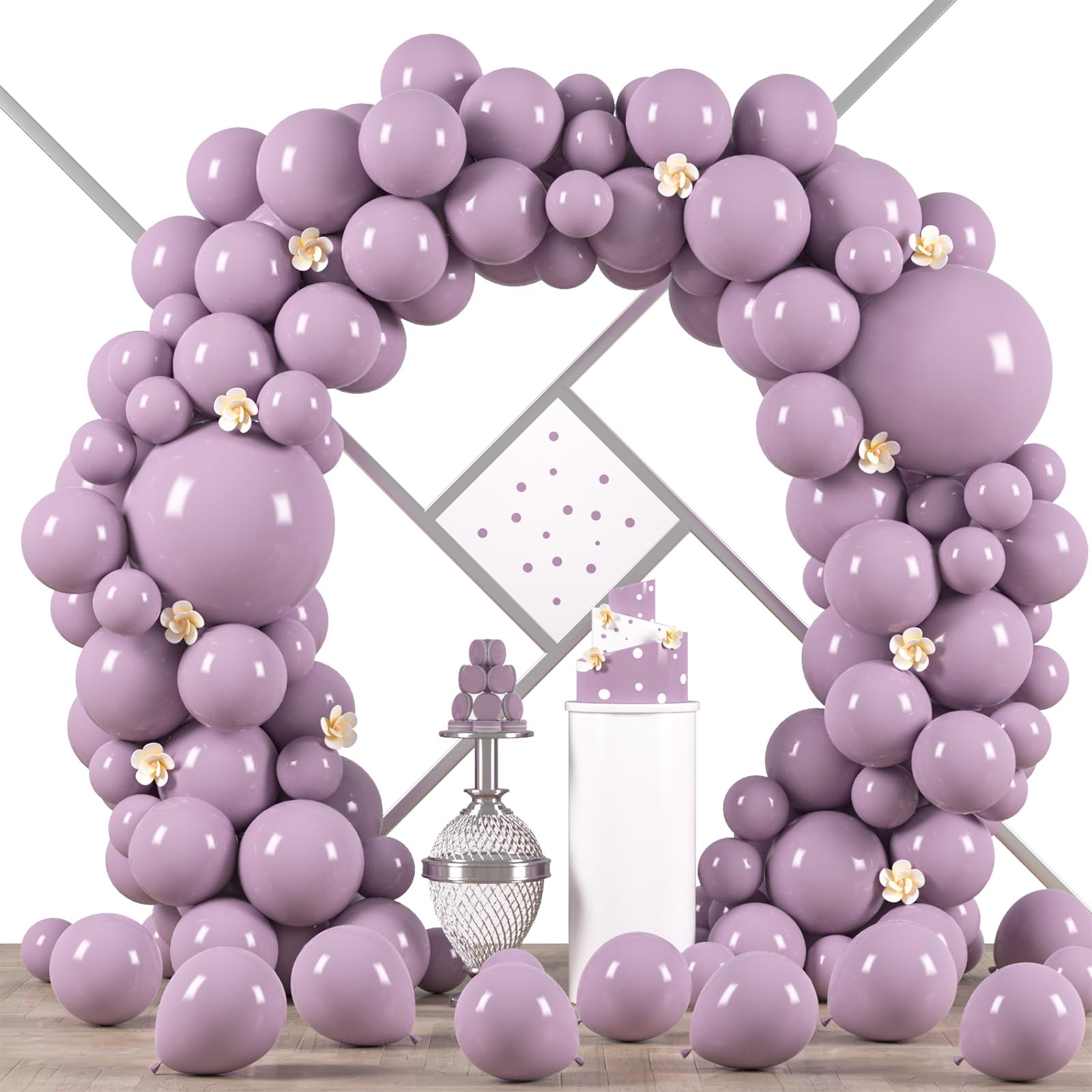 Voircoloria 90pcs Lilac Balloons Garland Arch Kit, 18 12 10 5 Inch