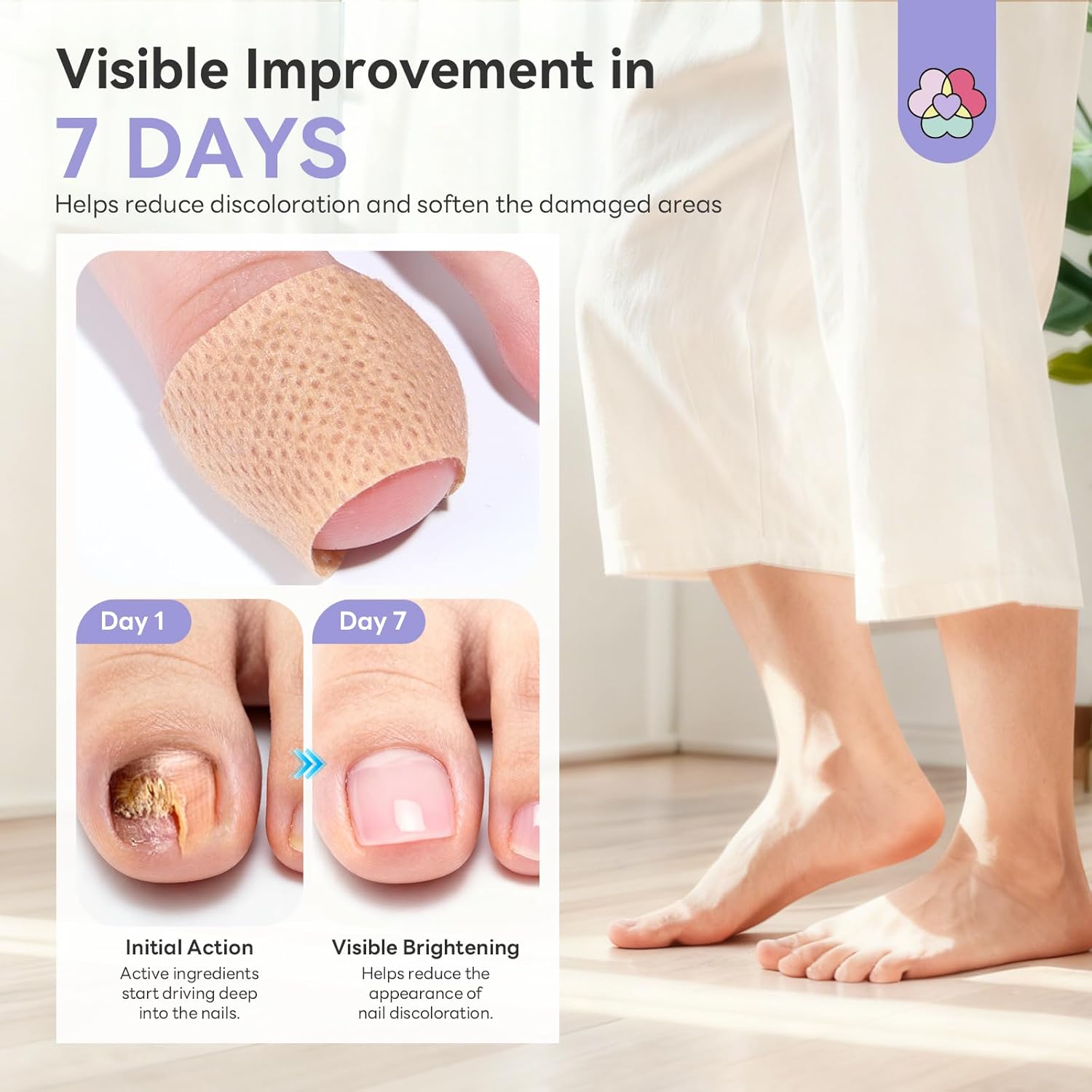 SAVILAND Fungal Nail Patches 32 PCS FSA-HSA Extra Strength: 8H Overnight Repair 1% Tolnaftate Toenail Treatment Nighttime Nail Renewal Restores Damaged Nails Discolored Thick Yellow
