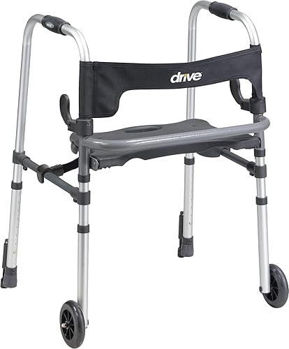 Drive Medical 10233 Clever Lite - Andador plegable con ruedas color gris