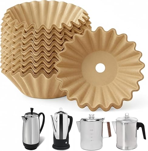 MIMORE Coffee Filters - 150 PCS Percolator Coffee Filters for Farberware 8-12 Cup, Presto 12 Cup, Coletti 9-12 Cup, Elite Gourmet EC812, Disposable Coffee Filter Unbleached for Cuisinart PRC-12N