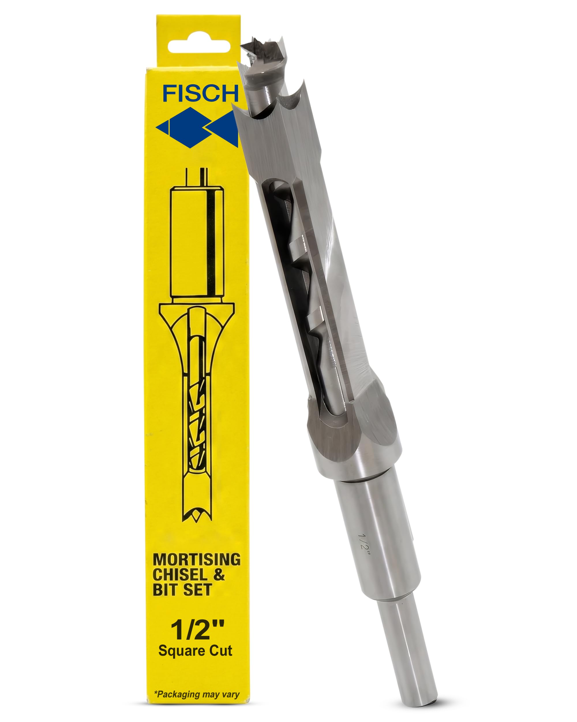 Fisch Mortise Bit Chisel Set – Hollow Square Hole Drill Bits for