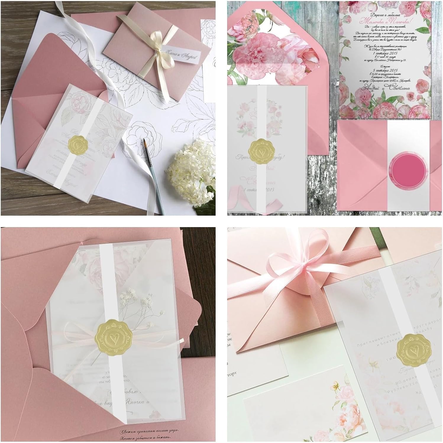 Wedding Invitation Sleeves 120pcs Vellum Jackets for 5x7 Invitations Folded Paper Translucent Thickened Wrap Liners