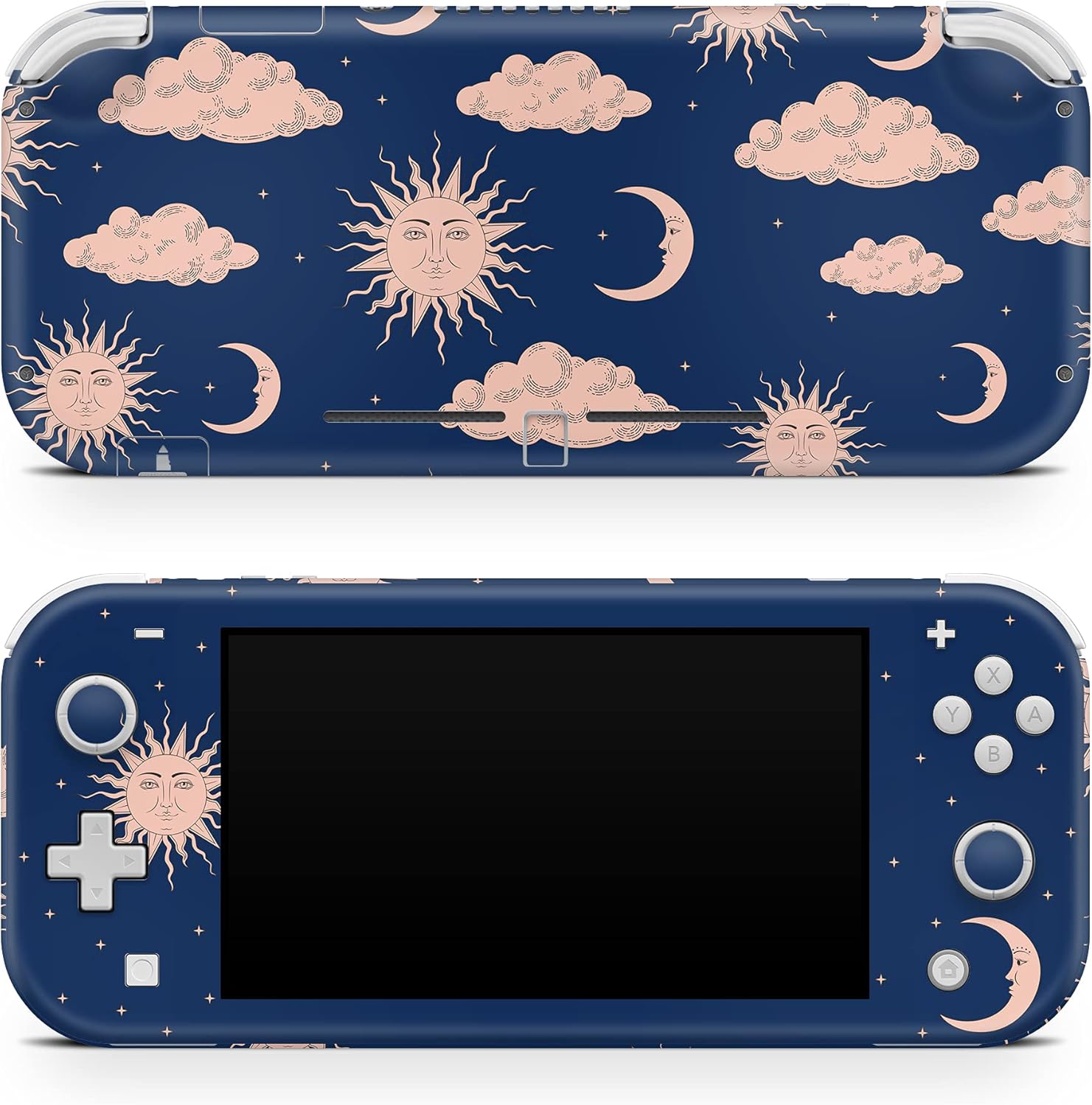 Tacky Design Moon and Sun Decal Skin Compatible with Nintendo Switch Lite Skin Wrap, Zodiac Purple Skin for Nintendo Switch Lite Stickers, Premium Vinyl 3M Full Wrap Cover Decal.