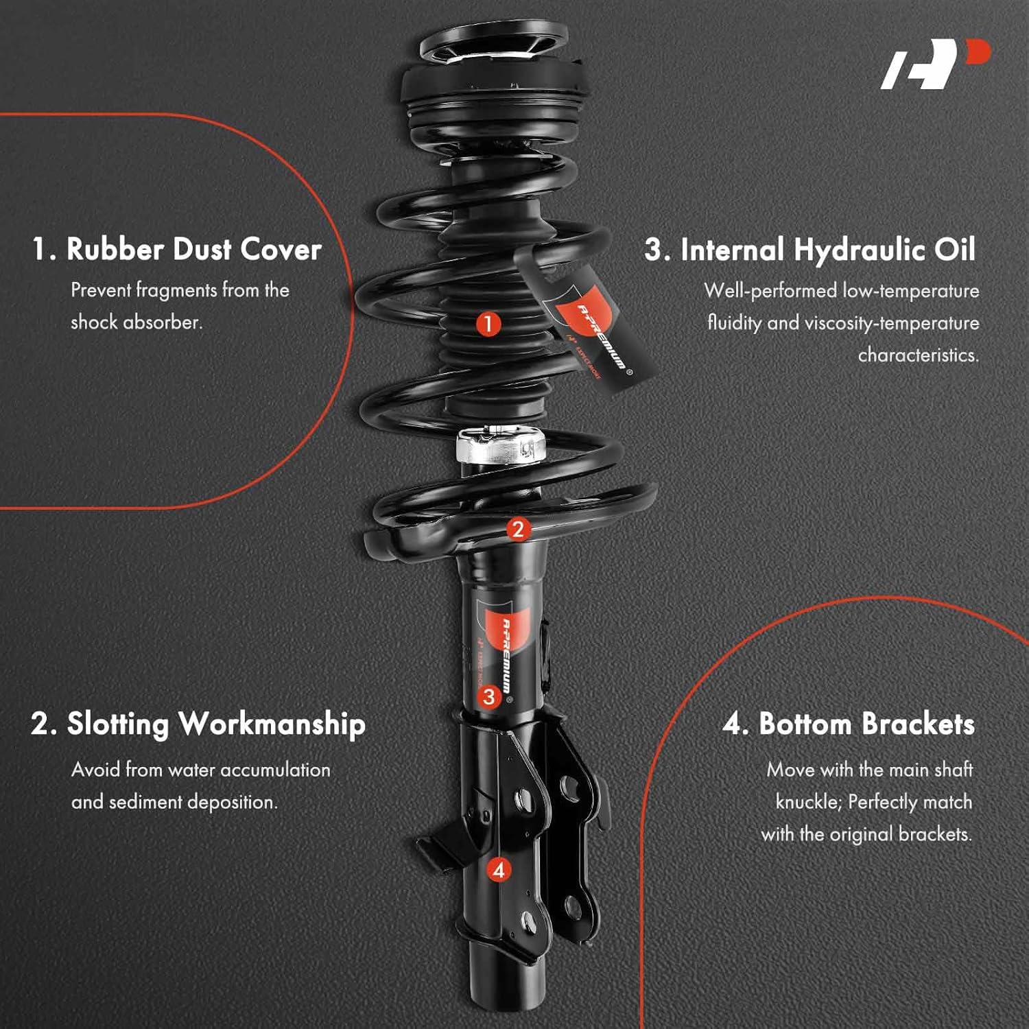 A-Premium Front Complete Struts Compatible with Chevy Camaro [3.6L] 2013 2014 2015-2x Replacement Suspension Shock Absorber with Coil Spring Assembly