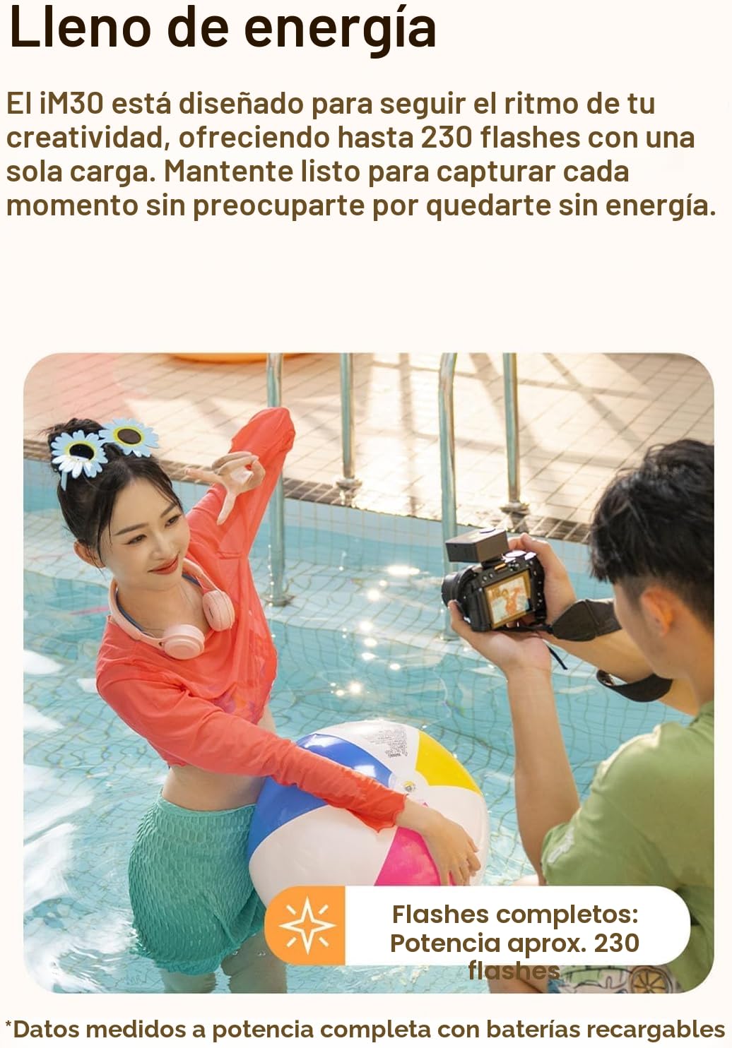 Godox iM30 Mini Flash, Speedlite Manual, GN15 S1/S2 Control Óptico, Temperatura de Color CCT 6500K±200K, 7 Niveles de Potencia (1/64~1/1), Compatible con Canon, Sony, Nikon, Pentax, Panasonic, Olympus