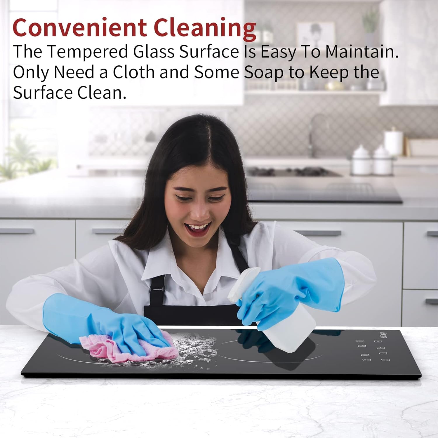 Piano di Cottura Elettrico, 6KW Piastra Vetroceramica Incorporato, 4 Zone, Touch Control, Nero (4 Fornelli) Piano di Cottura Elettrico, 6KW Piastra Vetroceramica Incorporato, 4 Zone, Touch Control, Nero (4 Fornelli)