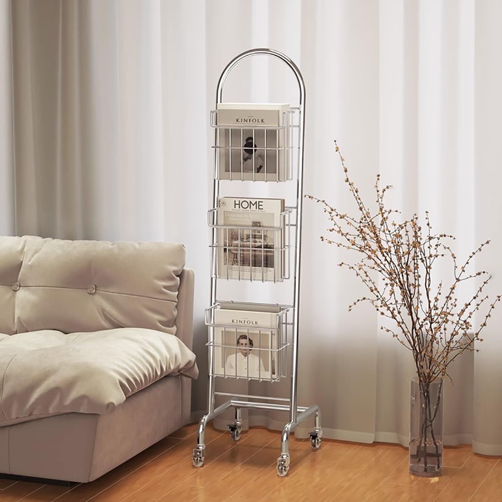 30 x 35 x 138 cm, supporto per display caricatore, multistrato, con ruote, per CD, DVD, libri, supporto o vetrina, per soggiorno, casa