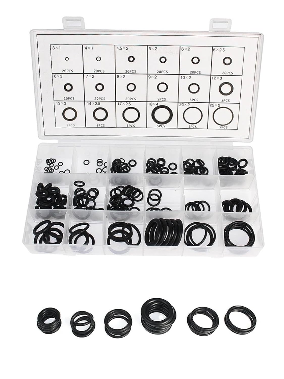 Versatile 900/1125PCS O-Ring Seal Ring Rubber Kit Nitrile Gasket Sealing Waterproof O Seals Gaskets(5SET)
