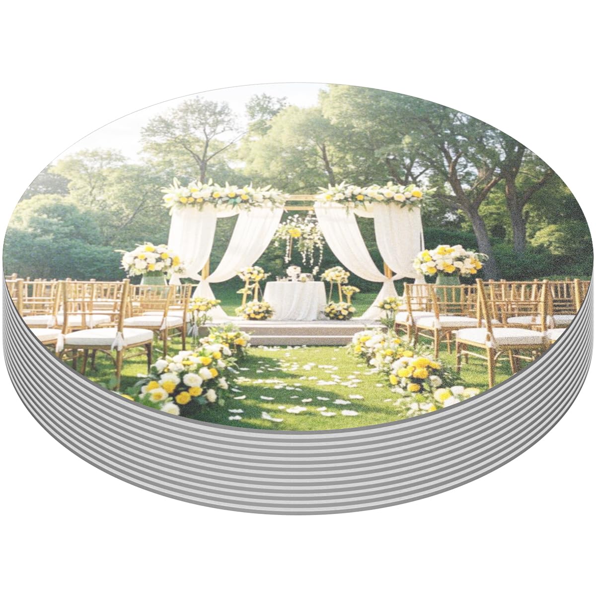 10 Pack Round Mirror Centerpieces for Tables Decorations, 12inch Acrylic Circle Mirror Centerpieces Mirror Tray Candle Plate Centerpiece for Wedding Party Table Decorations Wall Decor