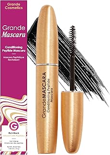 Grande Cosmetics GrandeMASCARA Conditioning Peptide Mascara – Buildable Extreme Volume & Length – Long-Lasting & Clump-Free Black – Lash & Extension Friendly