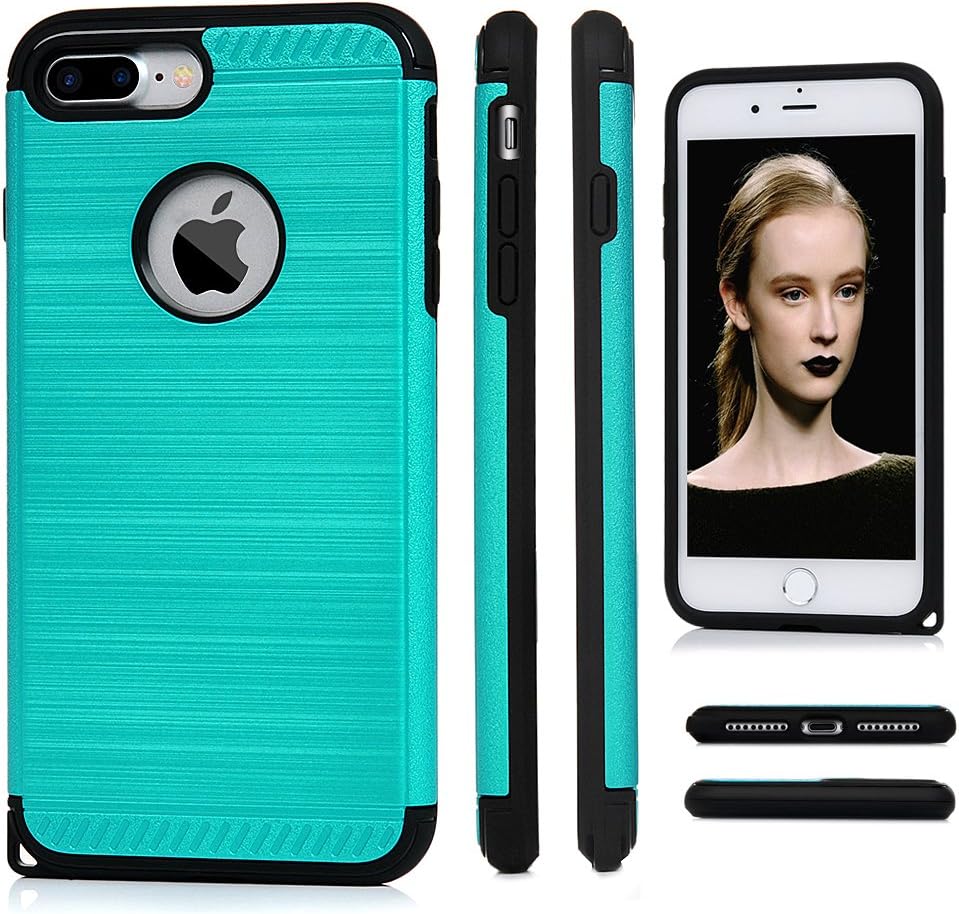 7 Plus Case, iPhone 7 Plus Case - MixcTech [Heavy Duty] Design Soft TPU + Hard PC Dual Layer Full Body Protection for iPhone 7 Plus 5.5 inch (Blue)