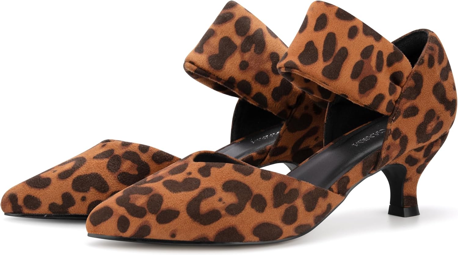 Women's Kitten Heels Pointed Closed Toe Ankle Strap Low Pumps Dress Shoes Slip On Pumps for Wedding Party Work - Image 5