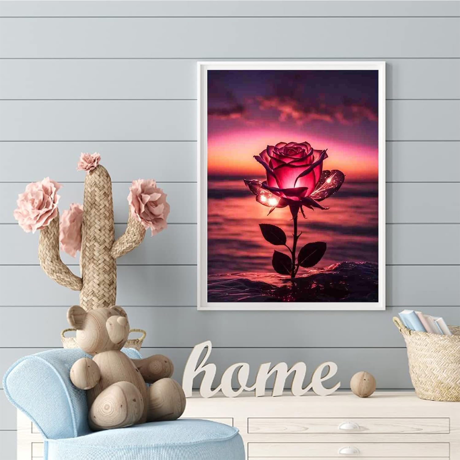 Diamond Painting 5D Ginfonr, Fiori In Vaso, Kit Completo, Tela 30x40 Cm - 4