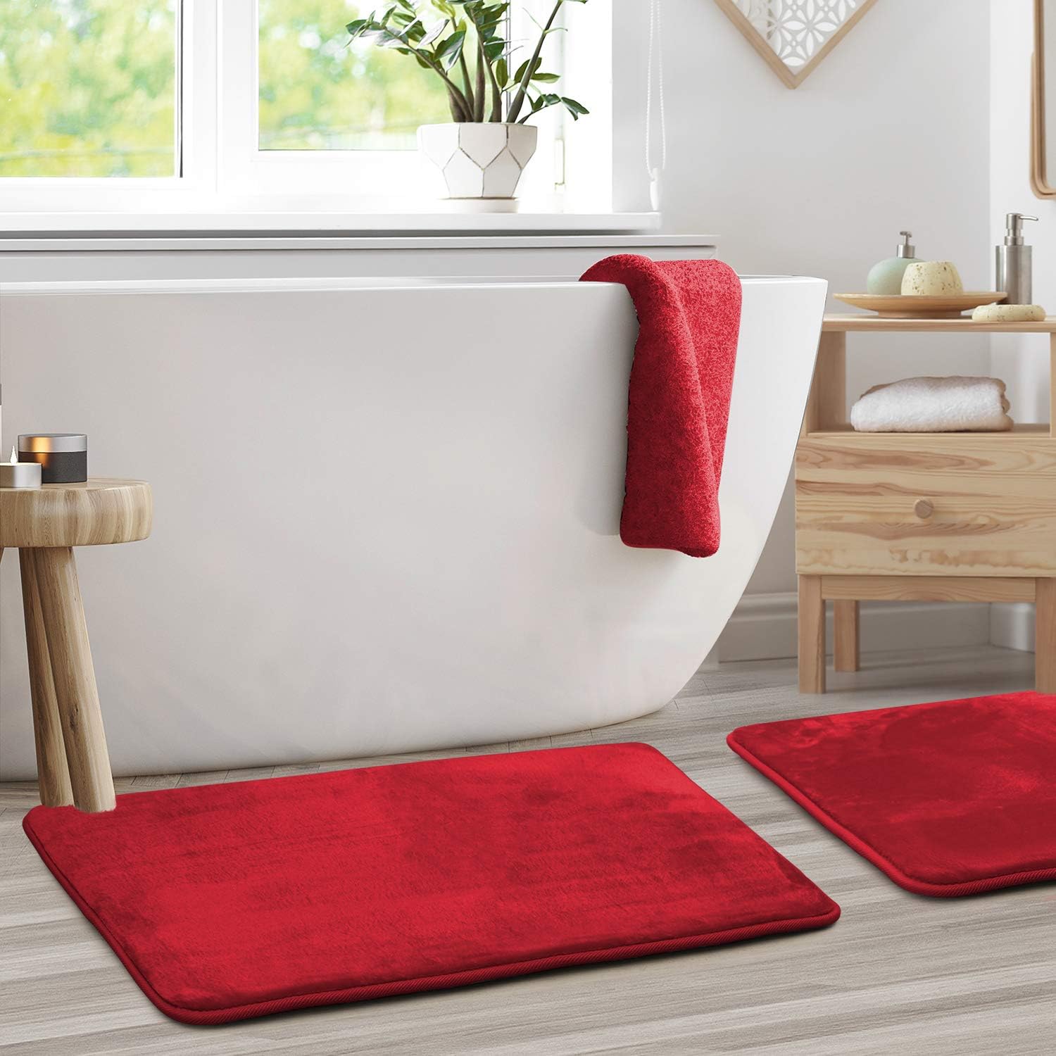 Clara Clark Bath Mat Set Memory Foam Bath Mat Soft