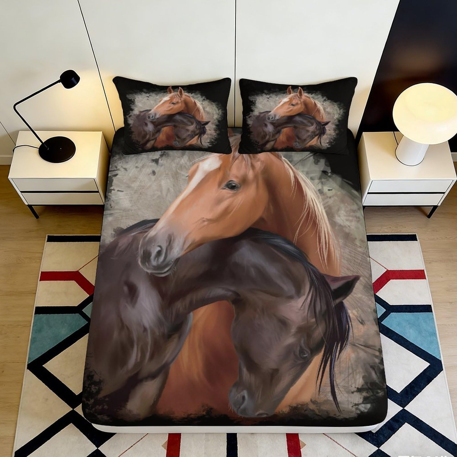 3D Printed Dance Art Fitted Sheet Microfiber Deep Pocket Non-Slip Bedroom Mattress Fitted Cover for Adults 120x200x25cm