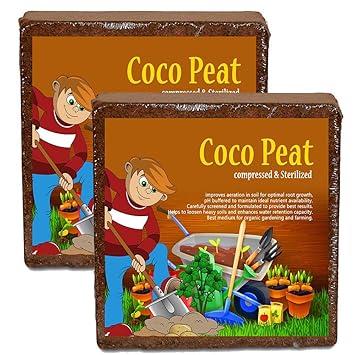 Nalla Coconut Industry Cocopeat Block, Agropeat Block Expand Up to 150 L of Coco Peat Powder for All Seeds and Plants (10 Kg) - image, photos