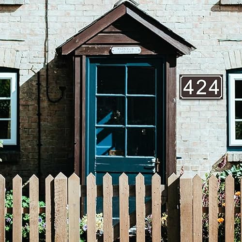 Miniatura 67 de Placa de dirección acrílica personalizada, letrero de dirección horizontal, utilizado para casa, puerta, calle o buzón Hengkuan-2