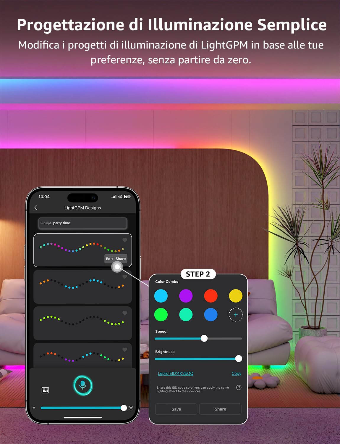 Lepro S1 AI Striscia LED 10M,Smart Striscia LED Interno Funziona con Alexa/Google Assistant,Wi-Fi e Bluetooth Strisce LED,MagicColor Luci LED Camera da Letto,Sincronizzazione Musicale per Gaming TV