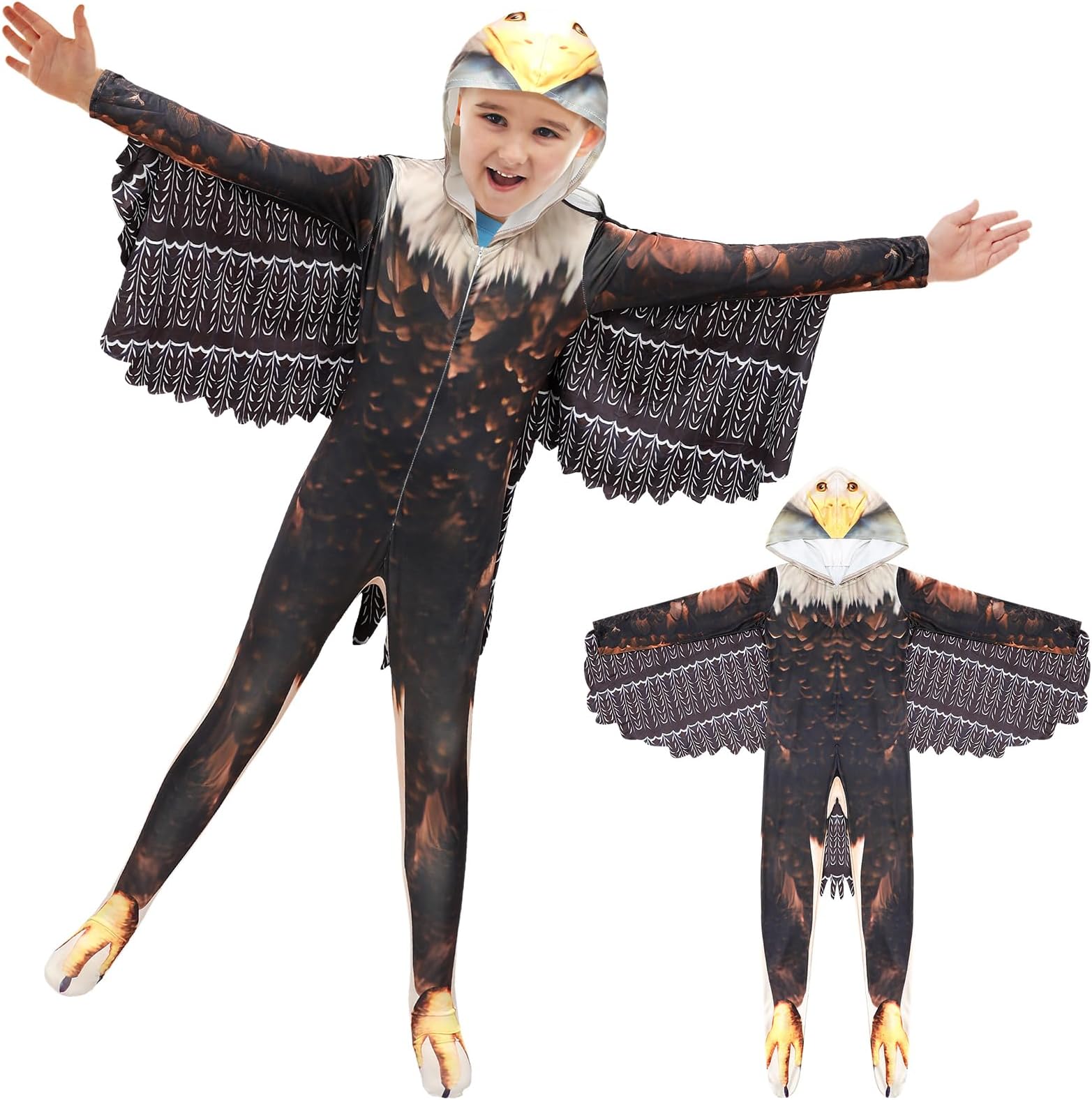 Bird Wings Bodysuit Costumes for Kids Halloween Glede Cosplay Bird Wings Jumpsuit Halloween Party Favor