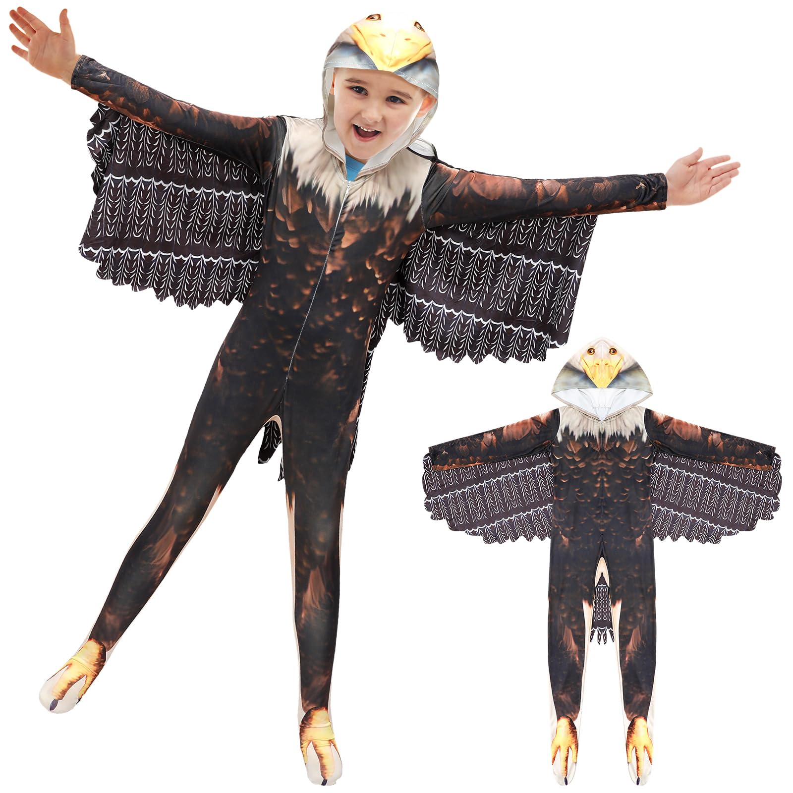 Bird Wings Bodysuit Costumes for Kids Halloween Glede Cosplay Bird Wings Jumpsuit Halloween Party Favor