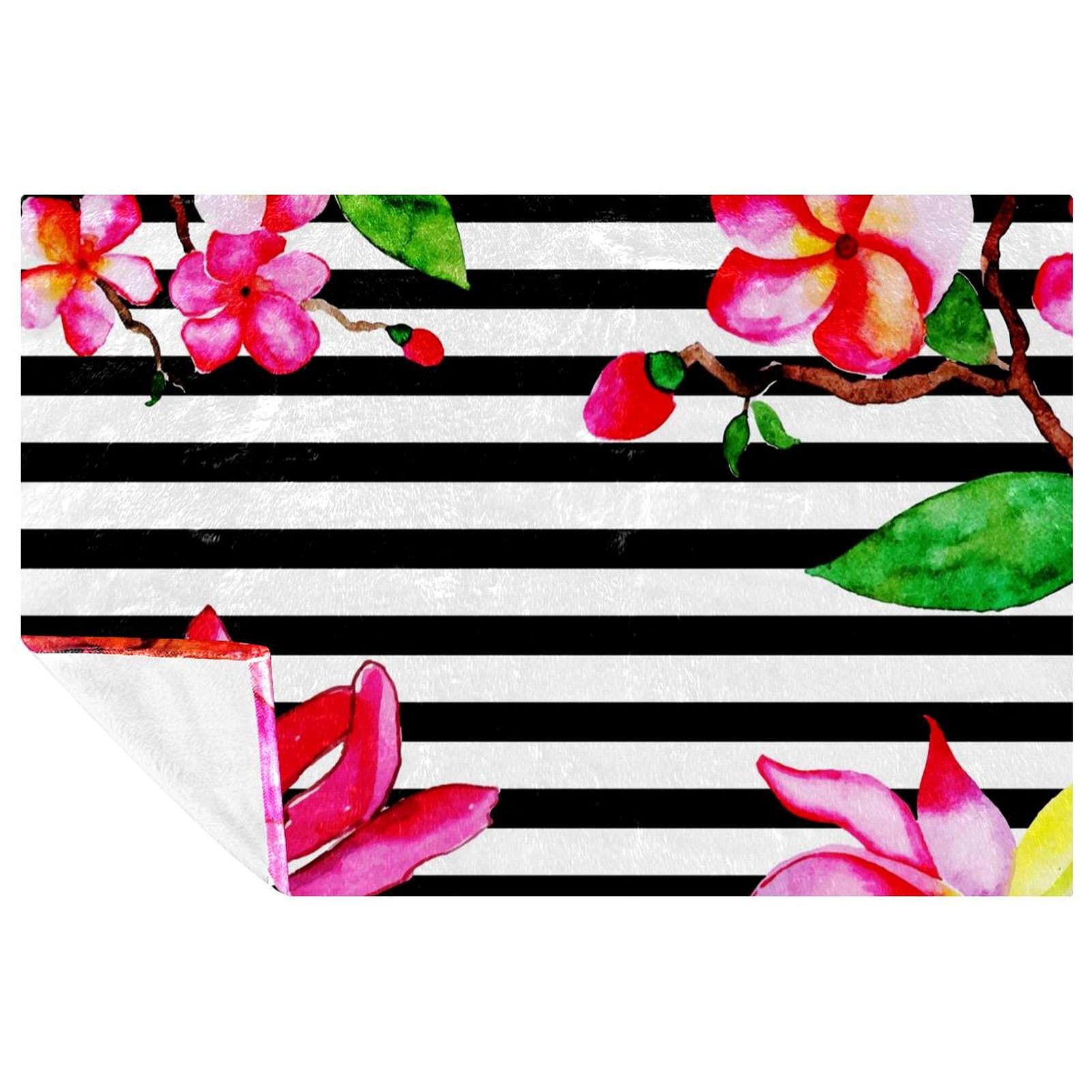 Couverture chaude à rayures tropicales plaid isolant pour le canapé