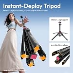 ULANZI MT-44M 59" Auto Open Magnetic Phone Tripod Dual Positon avec télécommande pour MagSafe, Selfie Stick Tripod Stand pour iPhone & Caméra pour Vlog/Live/Travel