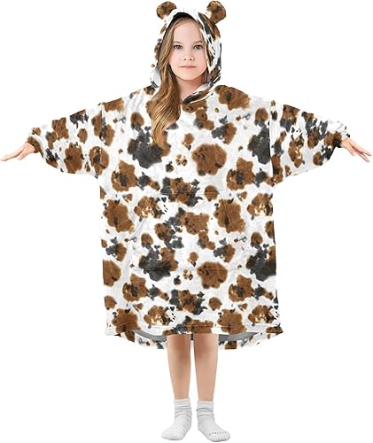 Mantas portátiles para niños, súper suaves, cálidas y acogedoras, sudadera con capucha de gran tamaño, regalos para niños de 3 a 14 años, niñas y