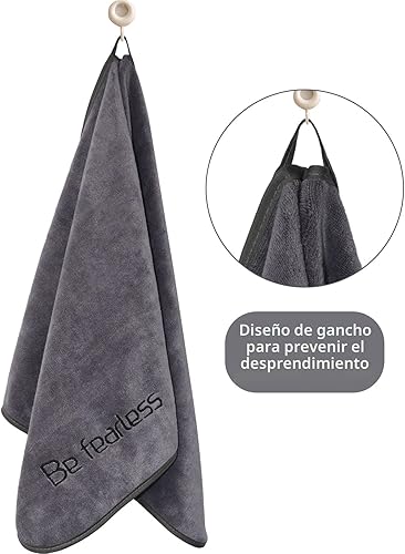 Miniatura 7 de Toallas de microfibra para gimnasio de tamaño grande súper suaves para ejercicio, fitness, deportes, entrenamiento, 380-GSM 15 pulgadas x 31