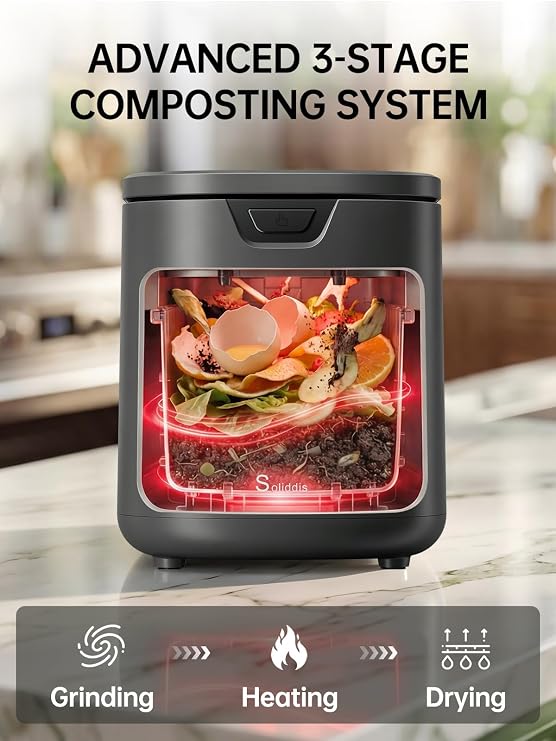 Electric Kitchen Composter 4.2L, Odourless Smart Food Compost Bin