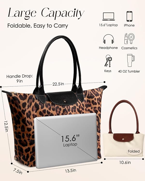 Miss Adola Aesthetic Nylon Tote Bag for Women, Leopard by Miss Adola - Used condition - Image 3