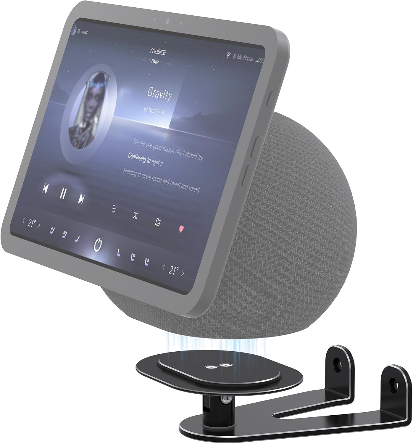 Wall Mount for Echo Show 11 & Show 8 2025, Swivel 360°, Black