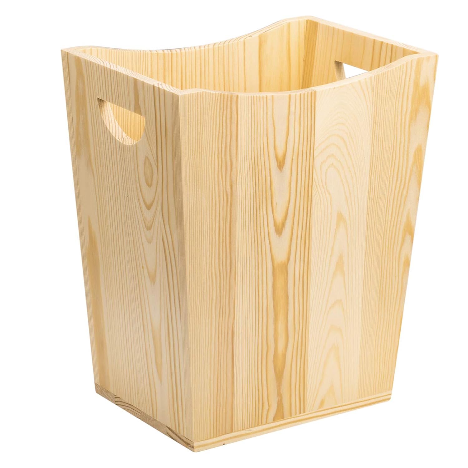NEX Wood Trash Can, Rustic Farmhouse Style Wastebasket Bin for Bathroom, Office, Bedroom, Living Room