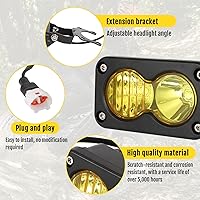 Vista 5 de Motoparty Kit de faros delanteros para Sur-Ron Segway X260, amarillo 6000-6500K Spot/Flood Light Pods Kit combinado, accesorios de luces Dirtbike
