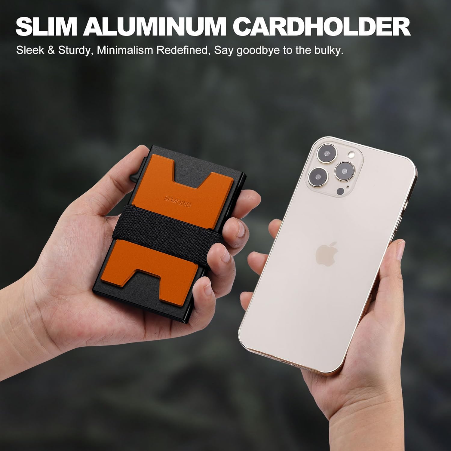 Slim Aluminum Card Holder Wallet for Men, Durable Expandable Backplate, RFID Blocking Minimalist Metal Pop Up Wallet, Holds 12+ Cards Plus Cash - Image 4