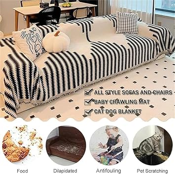 Large Sofa Throw Blanket with Tassels for 1 2 3 4 Seater,100% Handwoven Knitted Settees for Couch,Armchair and Bed Waffle Throws Seater Woven Reversible Versatile Sofas (Colour 10,90x150cm)