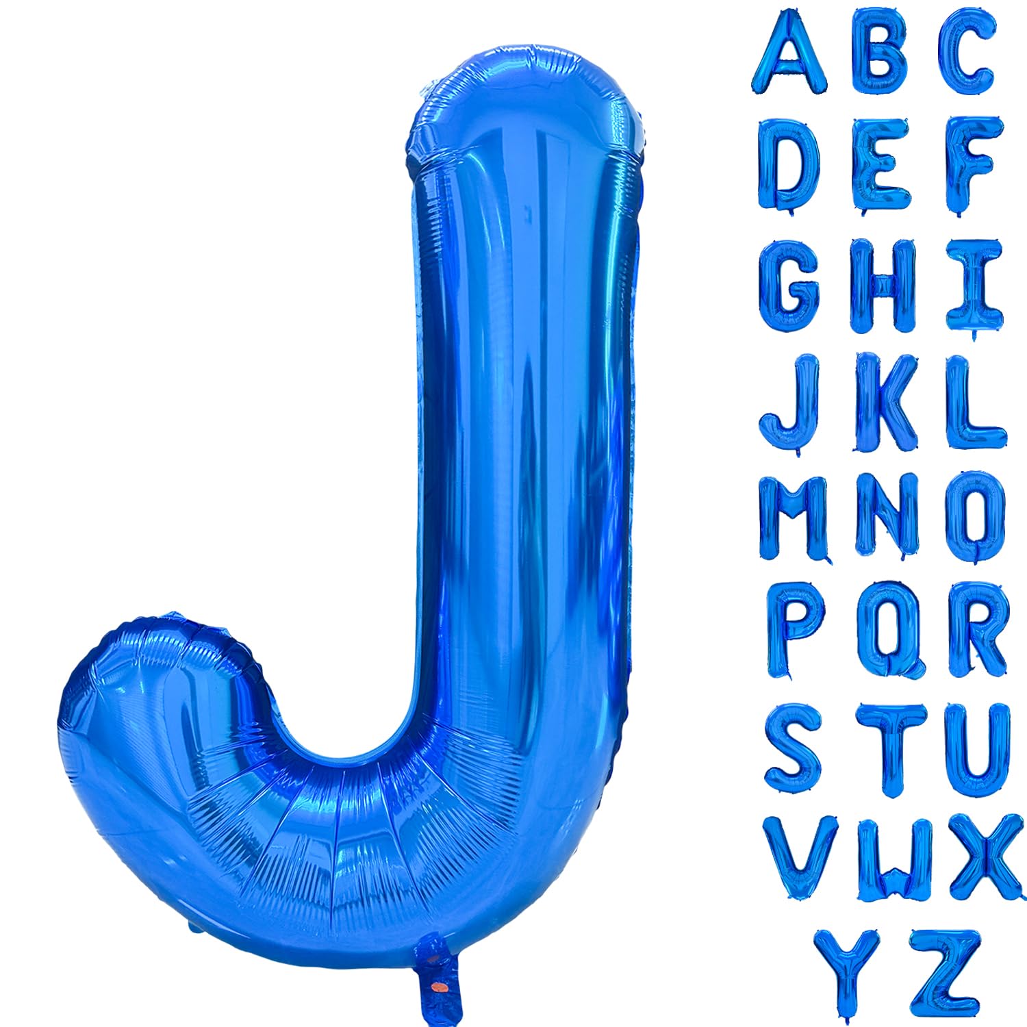 Blue Alphabet Balloon Large Mylar Foil Helium Letter Balloons 40 Inch Blue Balloons Alphabet Letters for Birthday Bridal Shower Anniversary Decorations (Letter J) — image 1