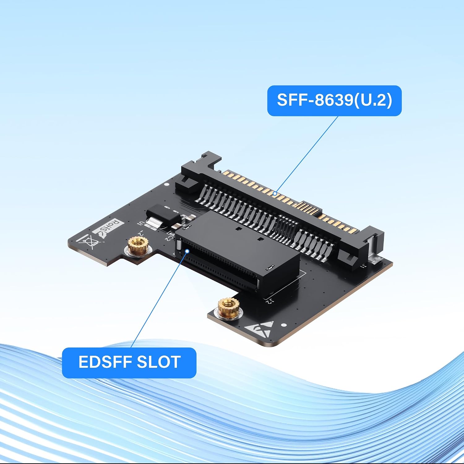 SinLoon U.2 SFF-8639 Host Adapter to NVMe 1U GEN-Z EDSFF Short SSD E1.S Carrier Adapter