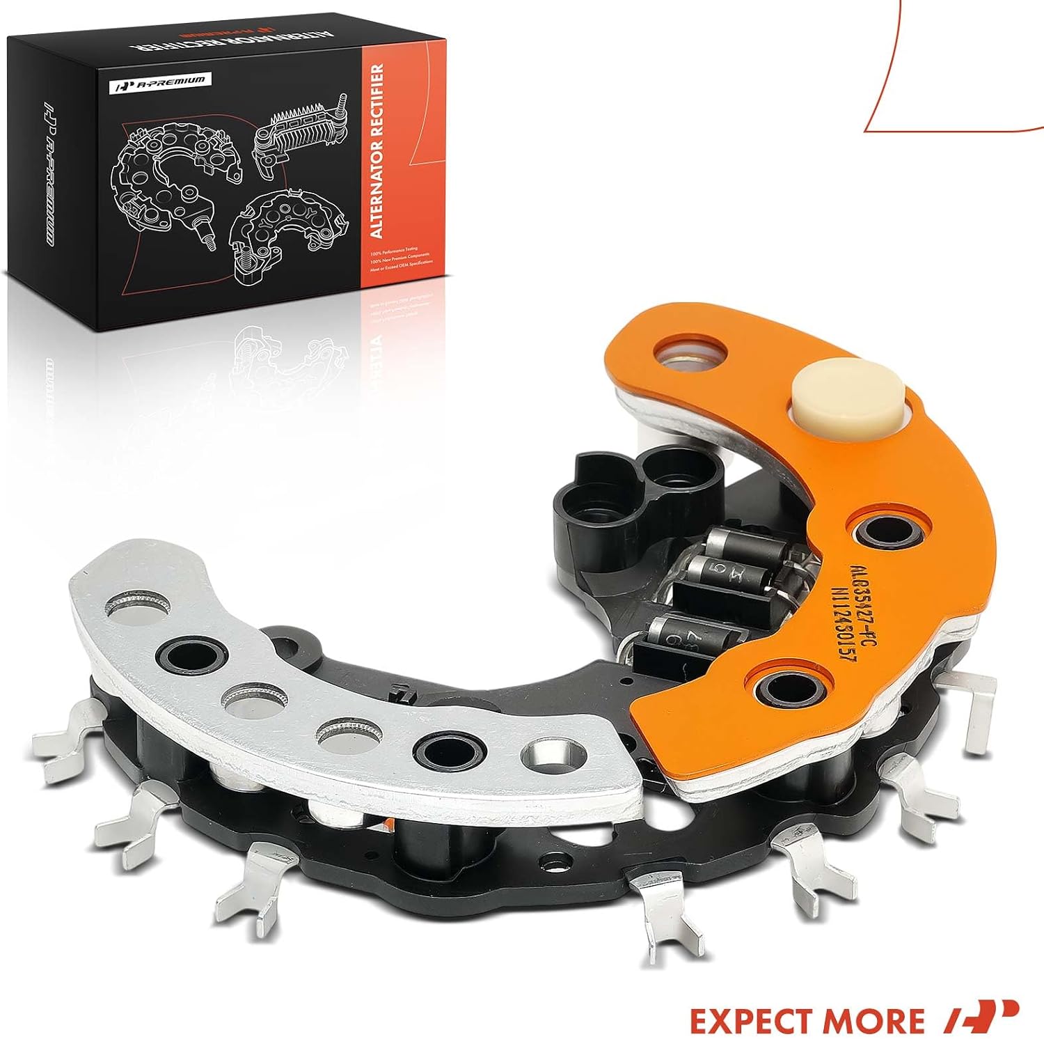 A-Premium Alternator Rectifier Replacement for Mercedes-Benz C-Class 1993-2001 E-Class 1993-2003 CLK SLK G-Class ML-Class W124 Citroen Xsara Relay Saxo AX ZX Fiat Ducato Croma Peugeot 106, 107mm, 14V