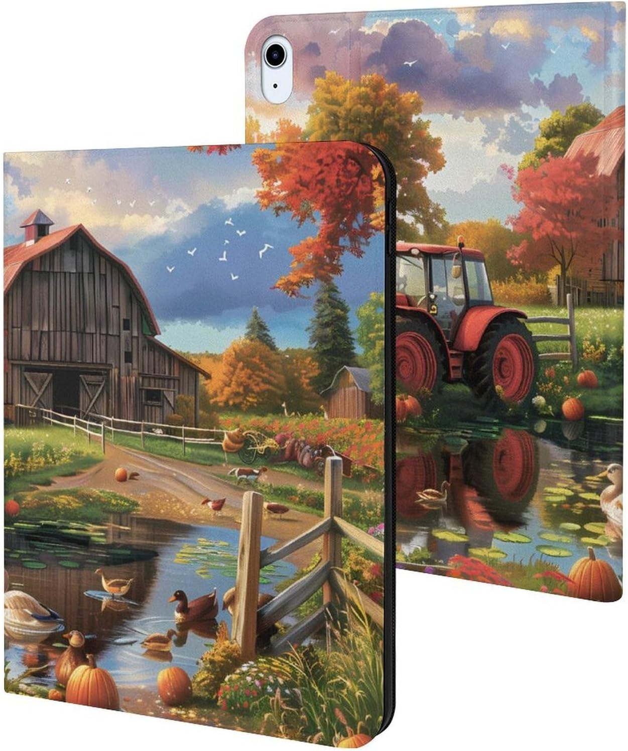 Farm Cottage Life Printed Case Trifold Stand Protective Cover Compatible with ipad Air5/air4 (10.9in) /ipad Pro 2018(11in)