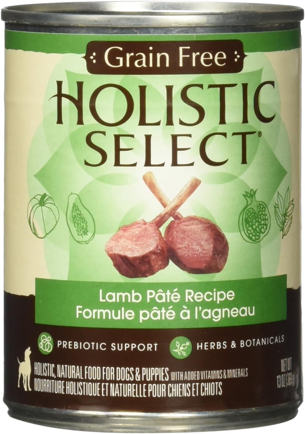Holistic Select Natural Grain Free Wet Dog Food - Lamb Pate - 12x13 oz